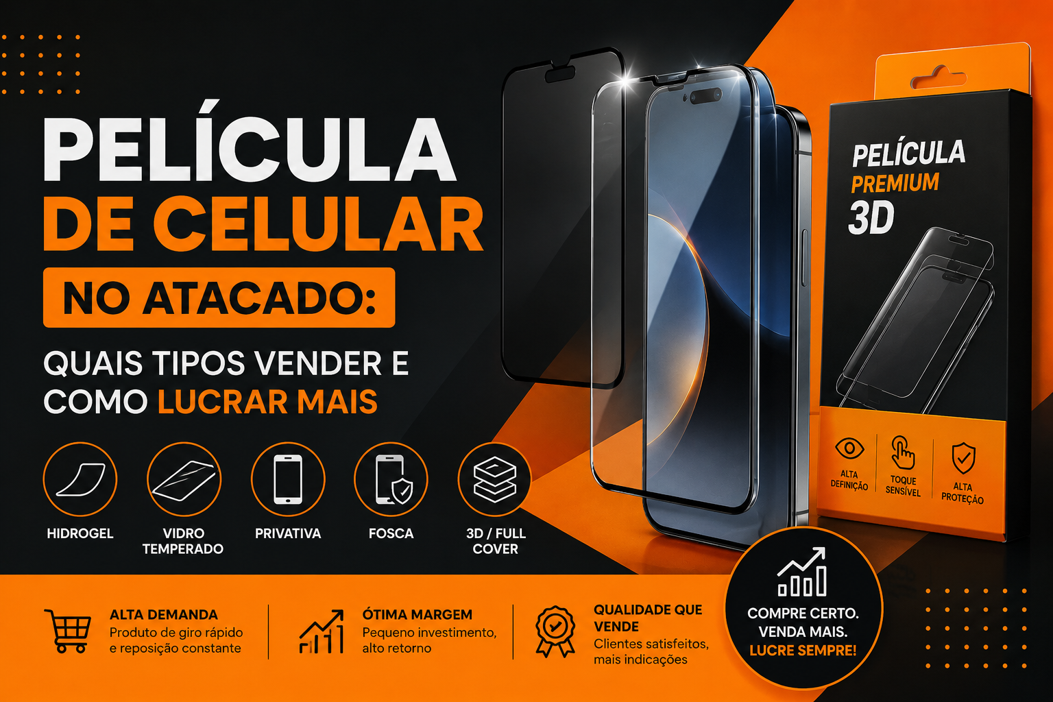 Película de Celular no Atacado: Quais Tipos Vender e Como Lucrar Mais