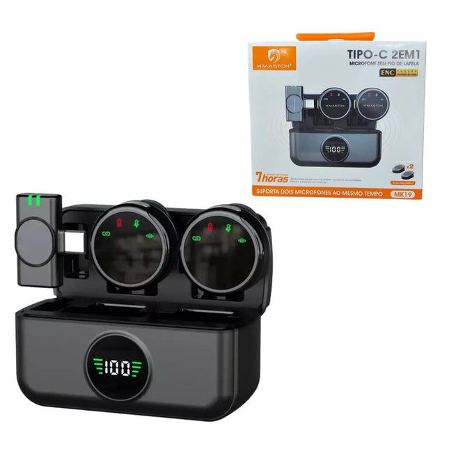 Microfone de Lapela Tipo C - Imã Sem Fio MK19