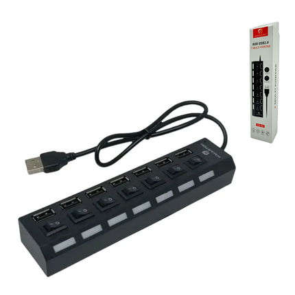 Hub USB 7 Multi Portas H'Maston HA02 #saldão