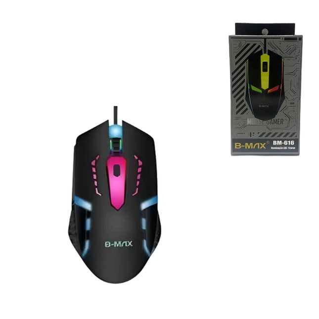 Mouse Gamer Com Fio B-Max BM-616 LED 7 Cores USB