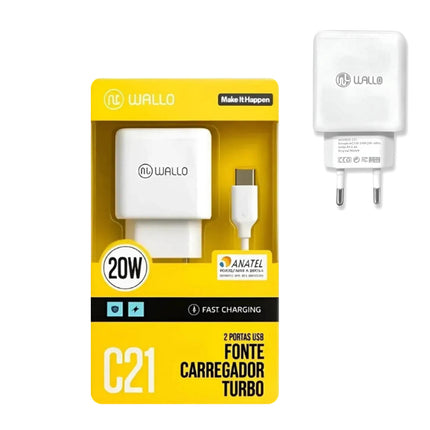 Carregador Completo Micro USB Wallo C-21 V8