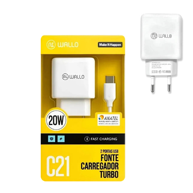 Carregador Completo Micro USB Wallo C-21 V8