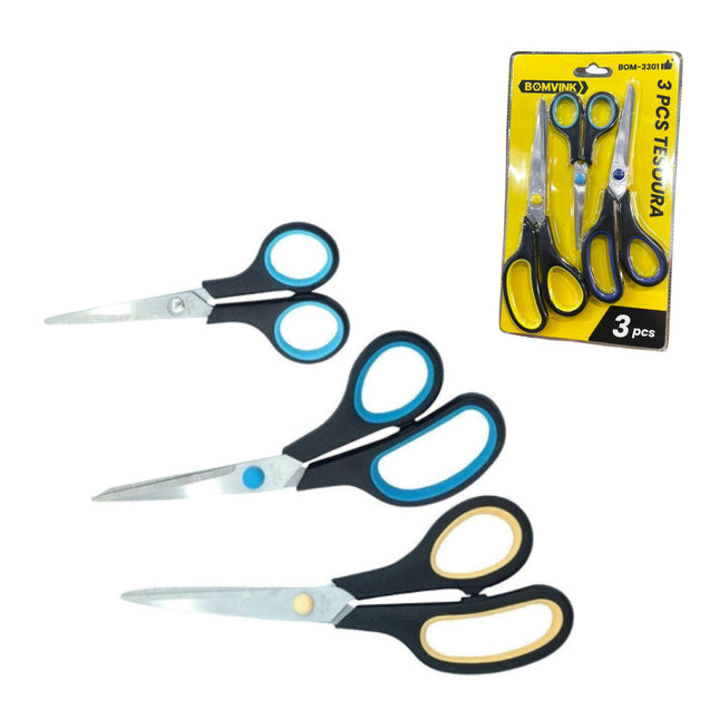 Kit 3 Tesouras BOM-3301 #saldão
