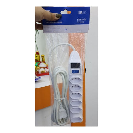Extensão Elétrica Luatek 6 Tomadas 3M SL7606