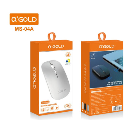 Mouse Recarregável Sem Fio MS-04A