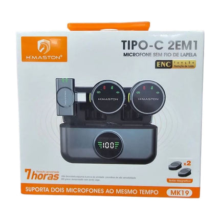 Microfone de Lapela Tipo C - Imã Sem Fio MK19