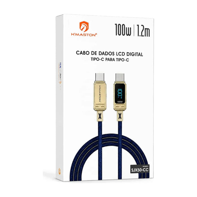 Cabo de Dados LCD Digital Tipo-C para Tipo-C SJX50-CC