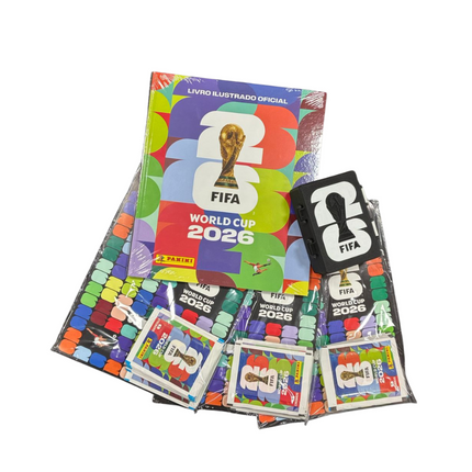 KIT ALBUM CAPA DURA  + PORTA FIGURINHA  + 36 PACOTES DE FIGURINHAS