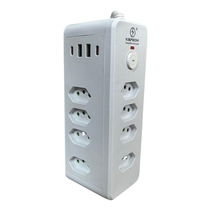 Extensão Elétrica Kapbom 8 Tomadas 2 USB e 2 Type-C PD 2M 2500W KA-7588