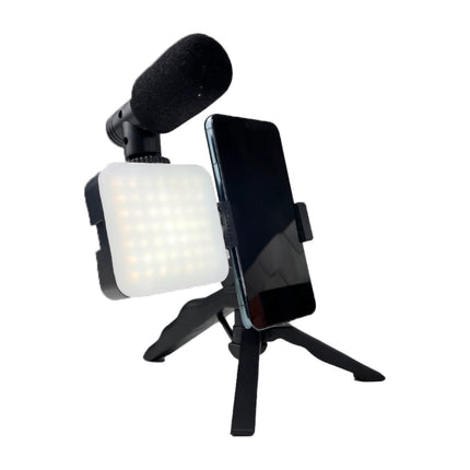 Kit Gravação com Suporte Tripé + Luz de Led e Microfone OR-PL04 #saldão