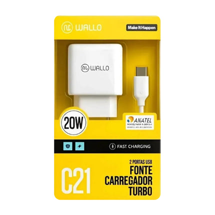Carregador Completo Micro USB Wallo C-21 V8