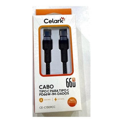 Cabo Tipo C para Tipo C 66W 1 Metro Trançado CE-C1309CC