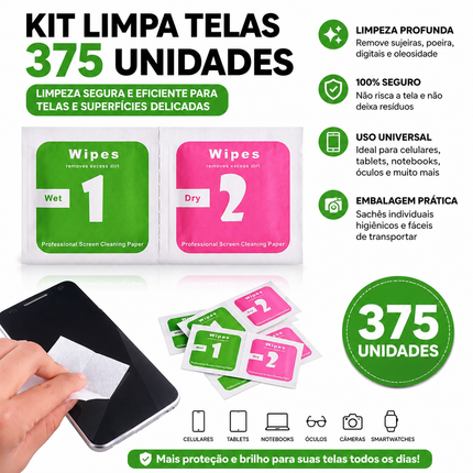 Kit Limpa Telas 375 Sachês no Atacado