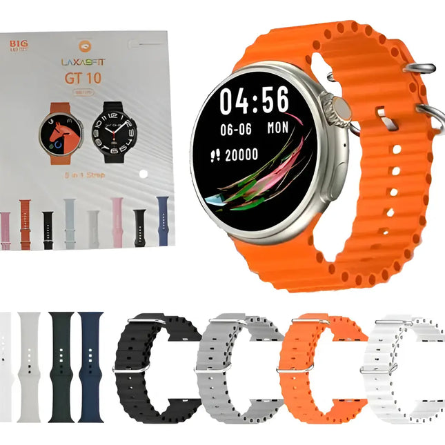 Relógio Smartwatch Gt10 Bluetooth 8 Pulseiras Tela 48mm