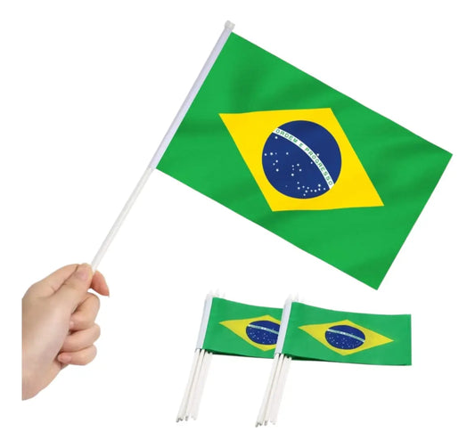 Kit 12 Unidades - Bandeirinhas do Brasil