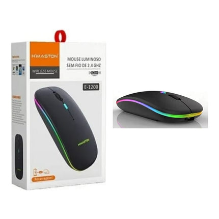 Mouse Sem Fio Recarregável RGB H'Maston E-1200