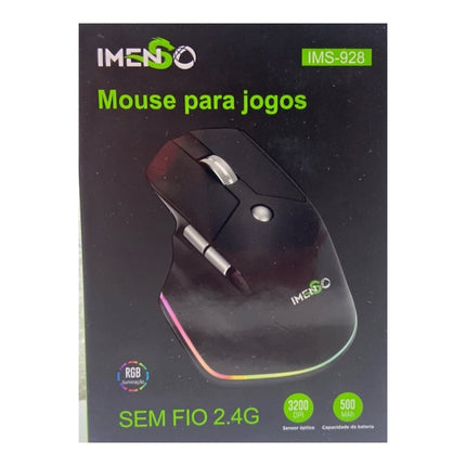 Mouse Gamer Sem Fio Recarregável RGB Imenso IMS-928