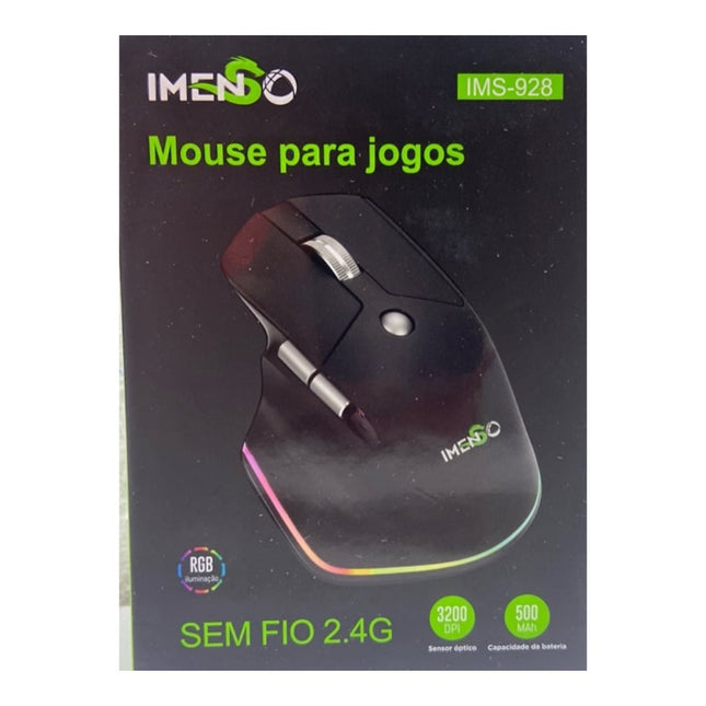 Mouse Gamer Sem Fio Recarregável RGB Imenso IMS-928