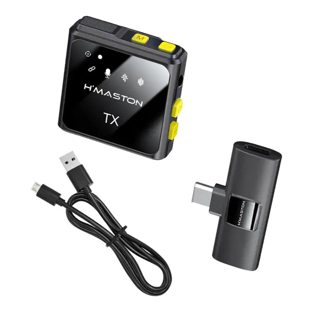 Microfone de Lapela Sem Fio Duplo Tipo C - H'Maston MK11