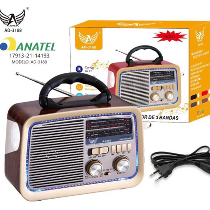 Rádio Portátil Retrô Altomex AD-3188