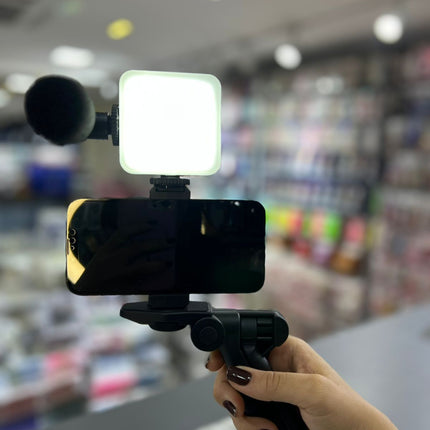Kit Gravação com Suporte Tripé + Luz de Led e Microfone OR-PL04