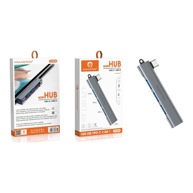 Hub USB Tipo-C 4 em 1 H'Maston ZHQ20