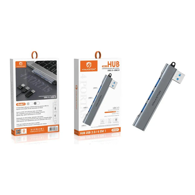 Hub USB 3.0 4 em 1 5Gbps H'Maston ZHQ21