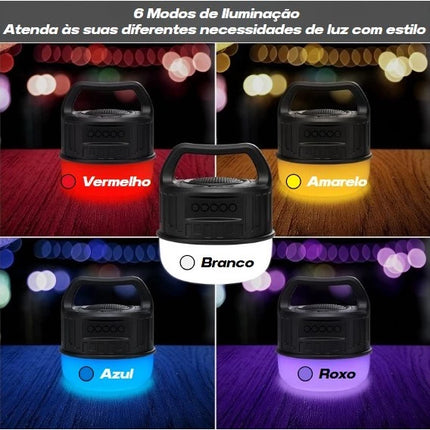 Caixa de Som Bluetooth Portátil com Luz LED D-Y18
