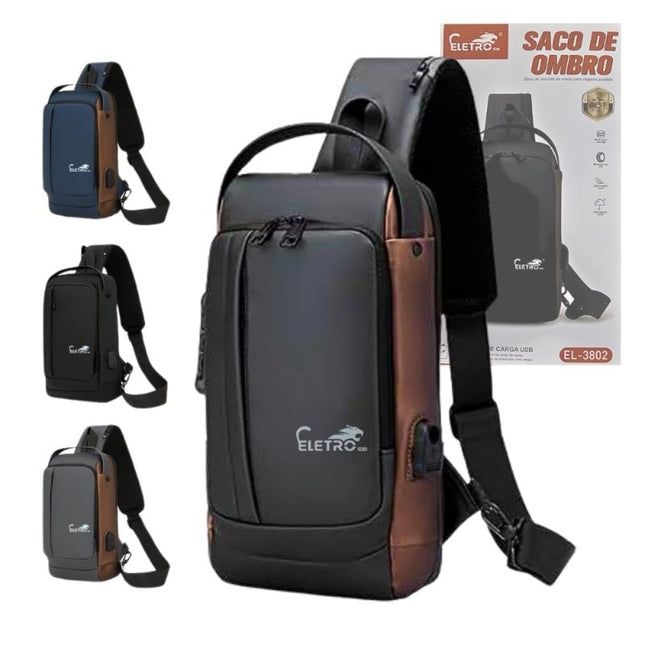 Bolsa de Ombro Transversal com Entrada USB
