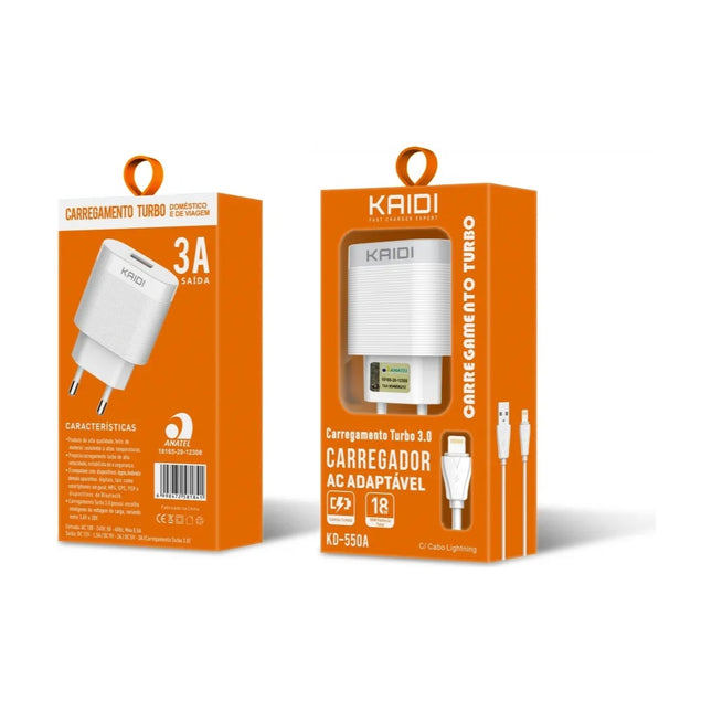 Carregador Turbo 18W para iPhone Kaidi KD-550A