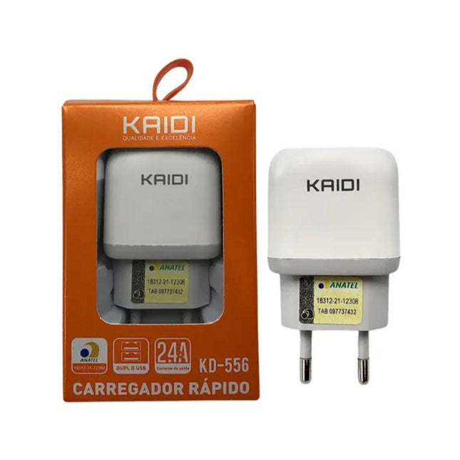 Fonte Carregador 12W 2 USB Kaidi KD-556