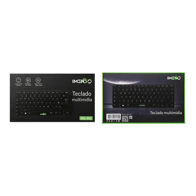 Teclado Multimídia Sem Fio e Bluetooth Imenso IMS-951