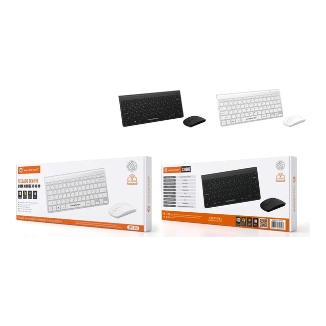 Kit Teclado e Mouse Sem Fio Compacto H'Maston JP102