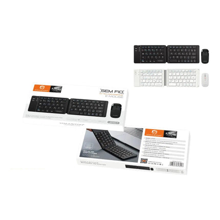 Kit Mini Teclado Dobrável e Mouse Bluetooth H'Maston JP107