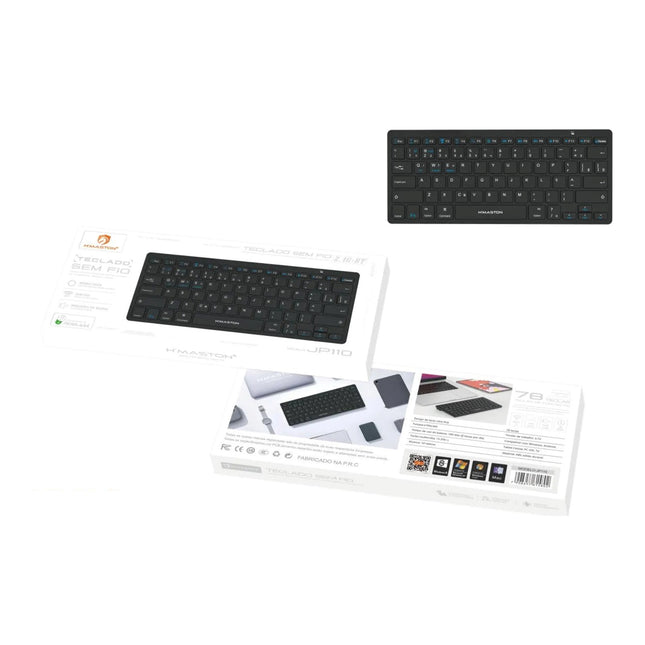 Teclado Sem Fio 2.4G e Bluetooth H'Maston JP110