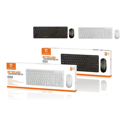 Kit Teclado e Mouse Sem Fio Slim H'Maston KB520