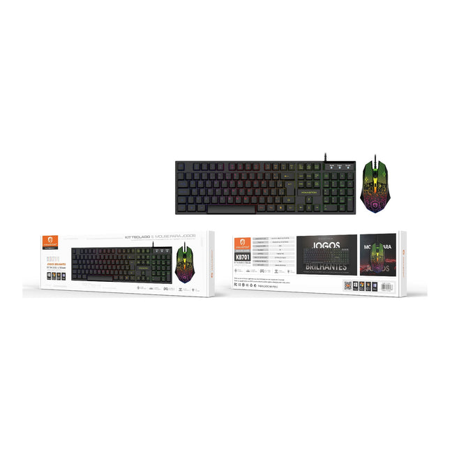 Kit Teclado e Mouse Gamer H'Maston KB701