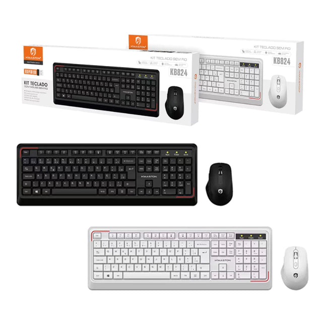 Kit Teclado e Mouse Sem Fio Ultrafino H'Maston KB824