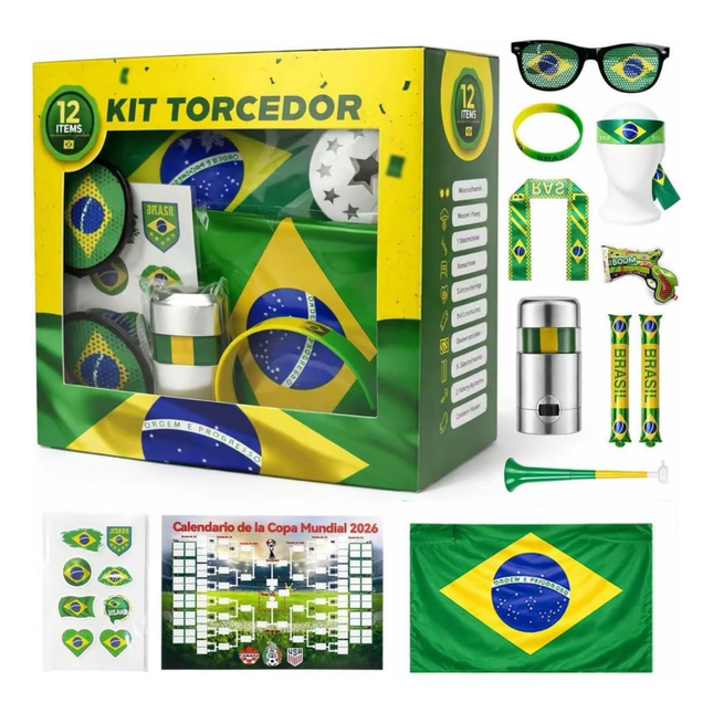 Kit Torcedor 12 Itens para Copa do Mundo 2026 #saldão