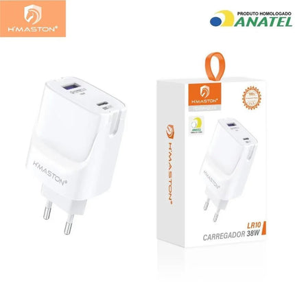 Carregador Rápido 38W com Portas USB-C e USB-A - LR10