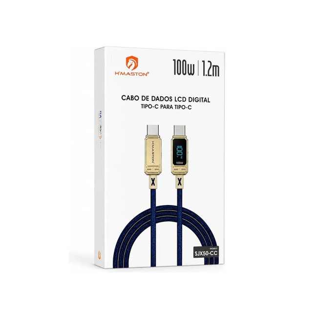 Cabo de Dados LCD Digital Tipo-C para Tipo-C SJX50-CC