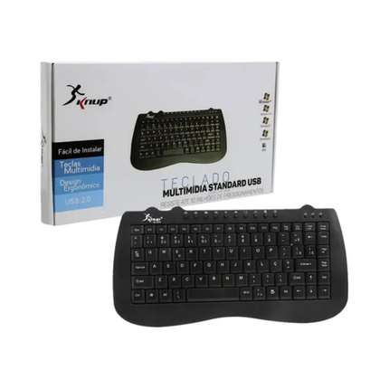 Mini Teclado Multimídia Ergonômico Usb KP-2008