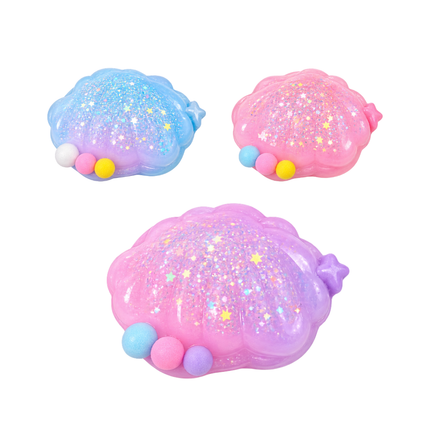 Kit 3 Squishes Conchinhas Glitter do Mar