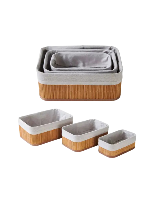Kit 3 Cestos de Bambu - BM-F1101